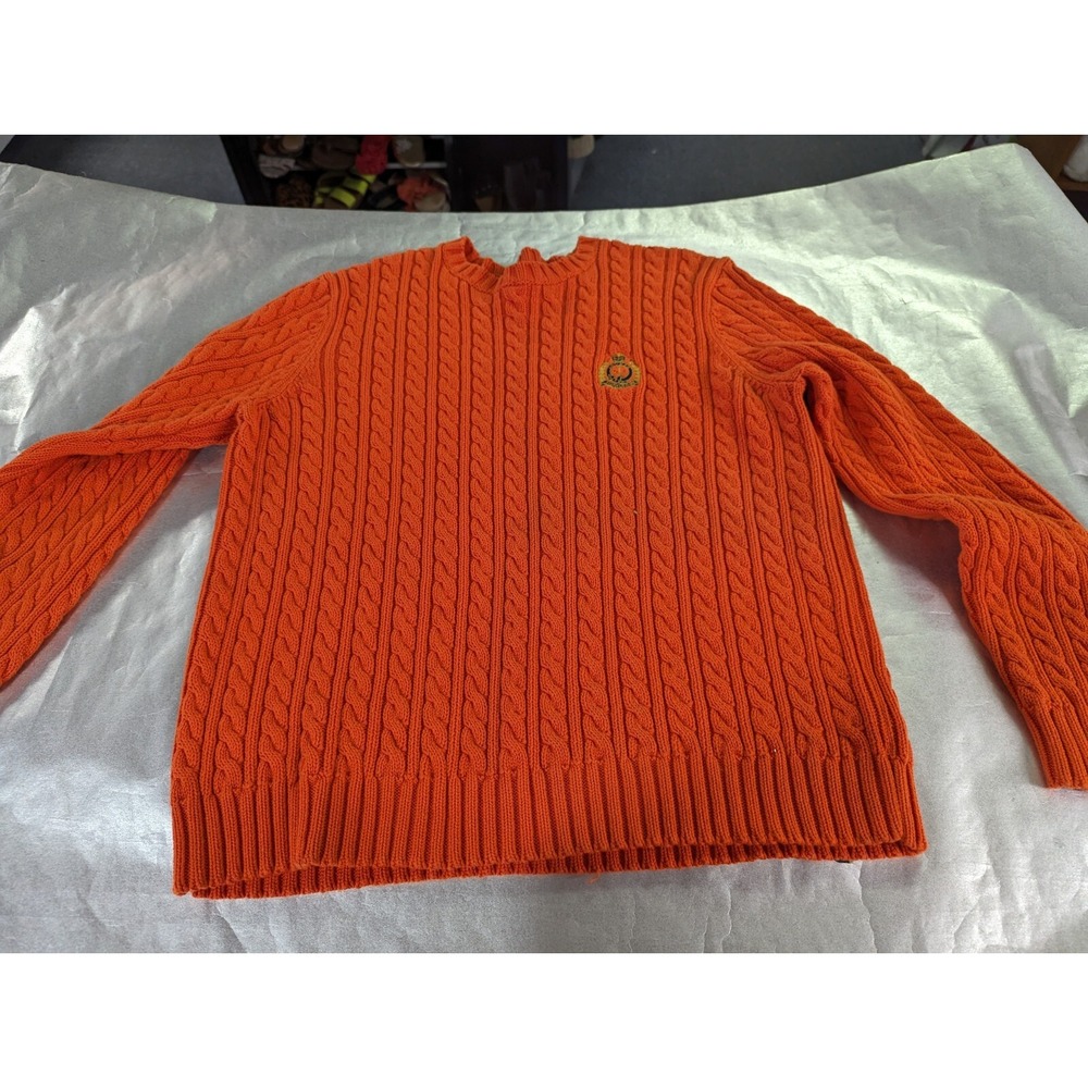 H Lauren Ralph Lauren Petite PM cotton long sleeve sweater shirt top w/ crest